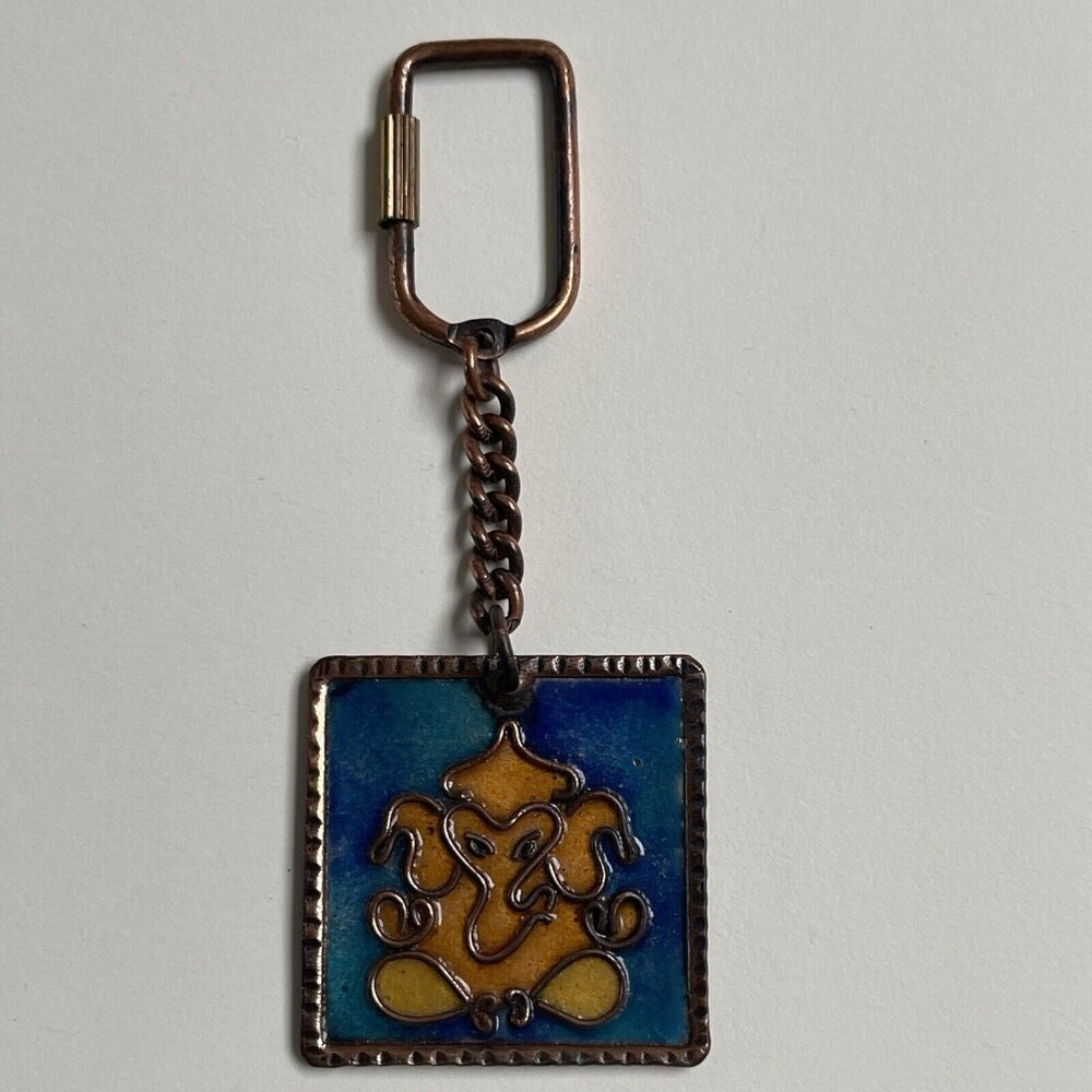 Elephant Keychain Keyring Enamel India Indian Copper Purse Pocket‎ Accessories